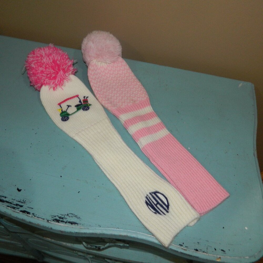 Mark & Graham Woolblend Golf Club Covers "NHD" Lot of 2 (AA-38)